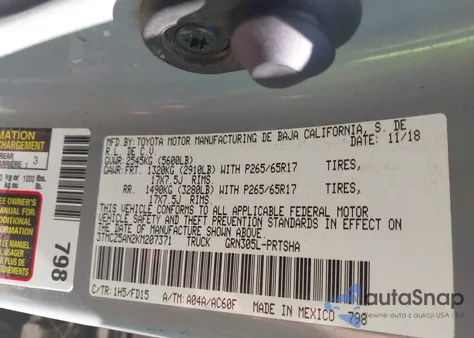 2019 Toyota Tacoma Trd Sport из США, поврежденный, VIN 3TMCZ5AN2KM207371